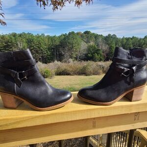 Sperry Top Sider Black Leather Ankle Boots